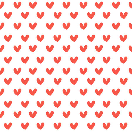 Simple heart shape pattern seamless isolated on white background.のイラスト素材