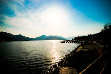 Lake Chuzenji in the afternoonの写真素材