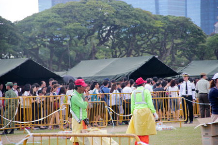 Queue at the Padang Singapore during the national mourning of Lee Kuan Yewのeditorial素材