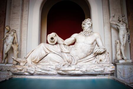 Statue of a lying man inside Vatican City Museumのeditorial素材