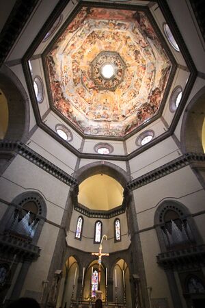 Interior of Basilica of Santa Maria Novella roof ceilingのeditorial素材