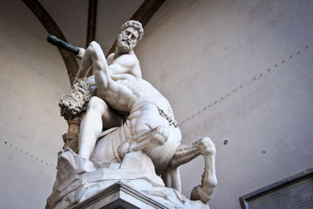 Statue of centaur at Loggia della Signoriaの写真素材