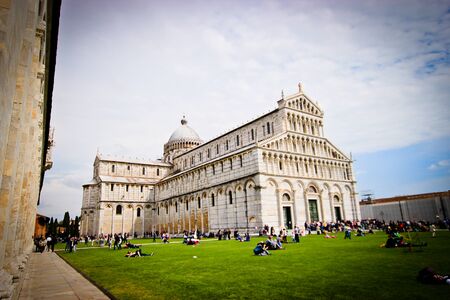 Wide shot of Cattedrale di Pisaの写真素材
