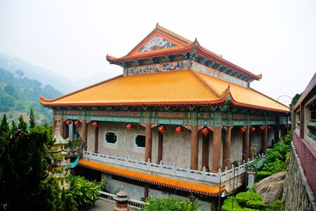 Exterior of a Chinese temple in penang malaysiaの写真素材