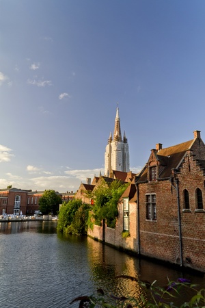  Canal View, Bruges, Belgiumのeditorial素材