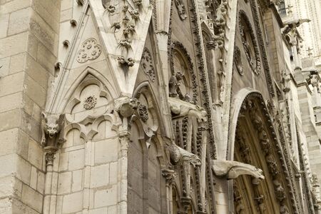 Detail Of Gargoyles in Notre Dame Cathedral のeditorial素材