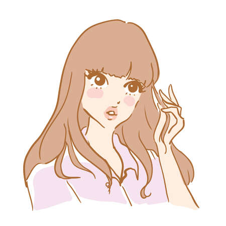 Beautiful Pretty Woman Upper Bodyのイラスト素材
