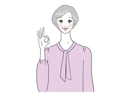 OK Senior Womanのイラスト素材