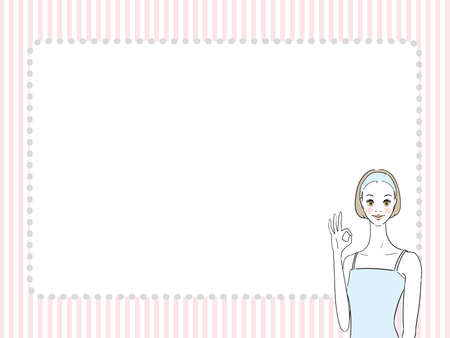 OK Hand Sign Womanのイラスト素材