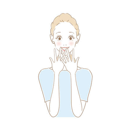 Female facial expression Happyのイラスト素材