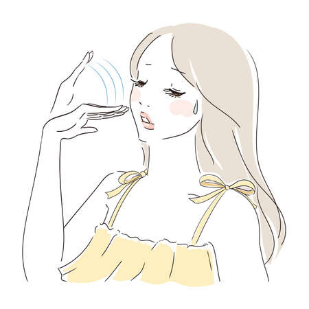 Long-haired pretty woman noboseのイラスト素材