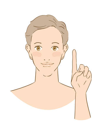 Handsome man explaining the pointのイラスト素材