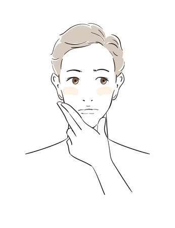 Handsome men who thinkのイラスト素材