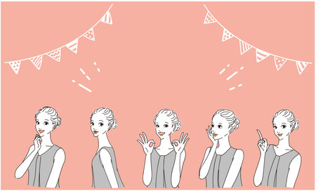 Fashionable female upper body with fluffy hairのイラスト素材