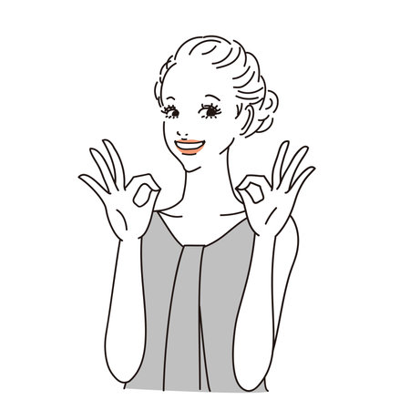 Fashionable female upper body with fluffy hairのイラスト素材