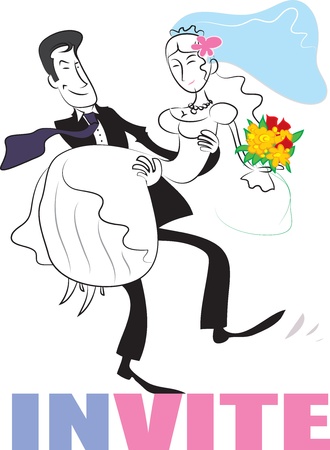 wedding couple  Wedding invitation graphics  のイラスト素材