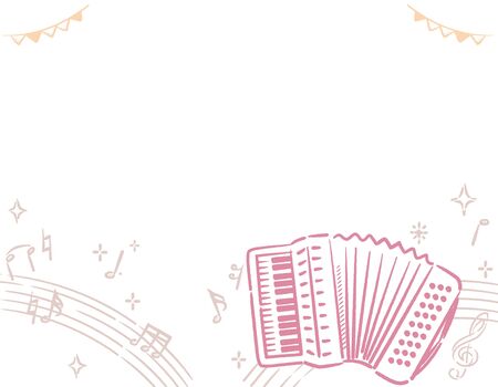 Background with accordion. Vector illustration.のイラスト素材
