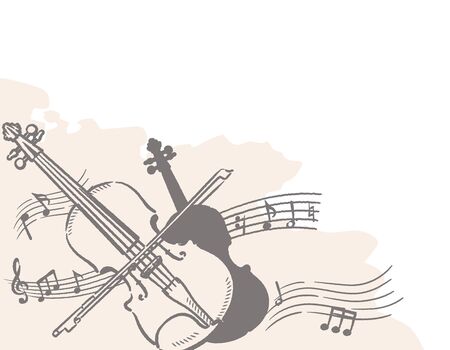 Violin themed background. Vector illustration.のイラスト素材