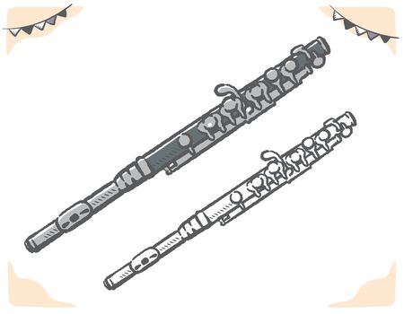 Piccolo isolated on white. Vector illustration.のイラスト素材