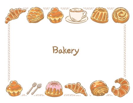 Many varieties of inviting bread. Vector illustration.のイラスト素材
