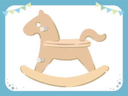 Baby toy. Horse. Vector illustration.のイラスト素材