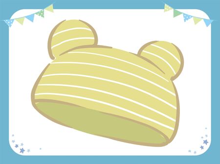 Cap for newborn baby. Vector illlustration.のイラスト素材
