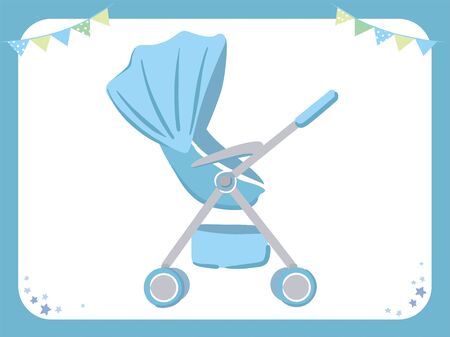 Stroller for baby. Vector illustration.のイラスト素材