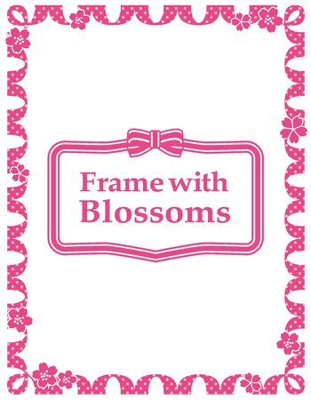 Ornamental frame with cherry blossoms. Vector illustration.のイラスト素材