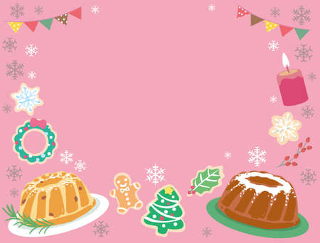 Background with Christmas pastry. Vector illustration.のイラスト素材