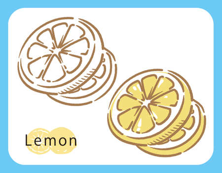 Sliced lemon icon, vector illustration.のイラスト素材