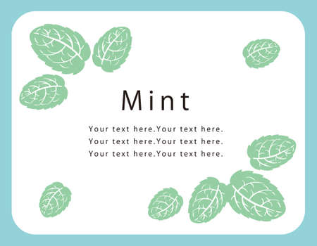 Mint leaves frame composition. Vector illustration.
