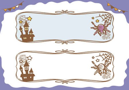 Halloween themed labels. Vector illustration.のイラスト素材