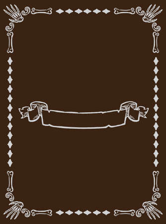 Halloween themed decorative frame in vintage style. Vector illustration.のイラスト素材