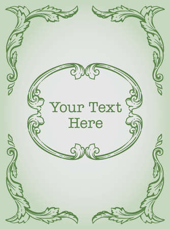 Decorative vintage frame and elements in antique rococo style. Vector illustration.のイラスト素材