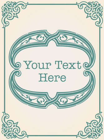 Decorative vintage frame and elements in antique gothic style. Vector illustration.のイラスト素材