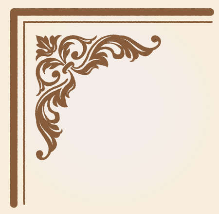 Decorative vintage frame corner in antique gothic style. Vector illustration.のイラスト素材