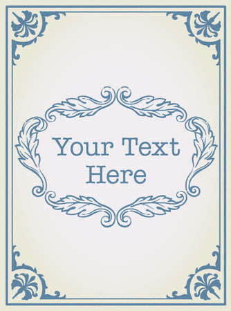 Decorative vintage frame and elements in antique rococo style. Vector illustration.のイラスト素材