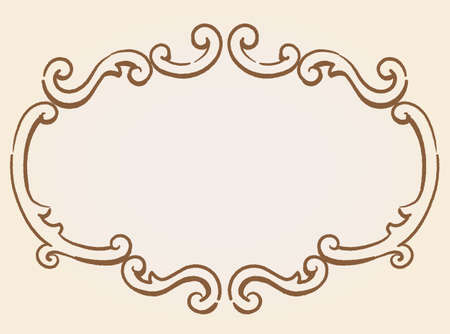 Decorative vintage frame in antique rococo style. Vector illustration.のイラスト素材
