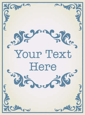 Decorative vintage frame and elements in antique rococo style. Vector illustration.のイラスト素材