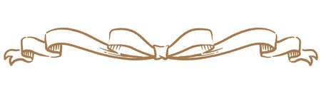 Decorative ribbon divider in vintage style. Vector illustration.のイラスト素材
