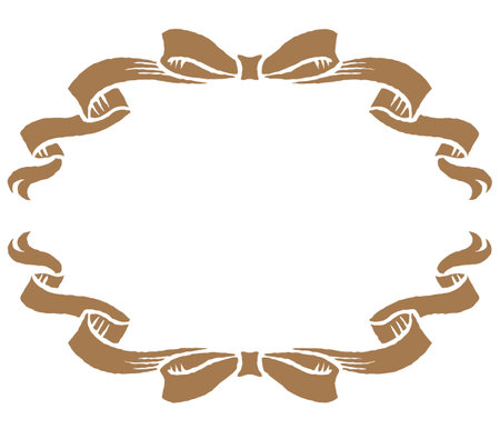 Decorative ribbon frame in vintage style. Vector illustration.のイラスト素材