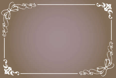 Decorative ribbon frame in vintage style. Vector illustration.のイラスト素材