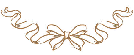 Decorative ribbon ornament in vintage style. Vector illustration.のイラスト素材