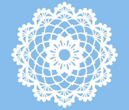 Vintage lace round ornament. Vector illustration.のイラスト素材