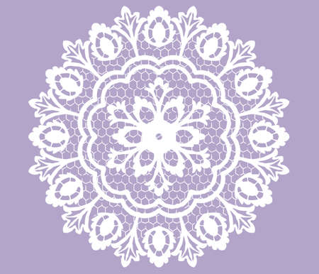 Vintage lace round ornament. Vector illustration.のイラスト素材