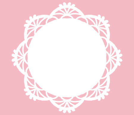 Vintage lace round frame. Vector illustration.のイラスト素材