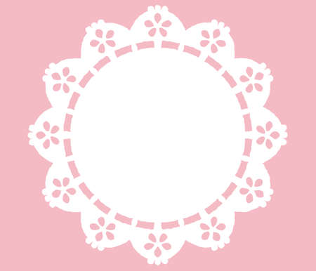 Vintage lace round frame. Vector illustration.のイラスト素材