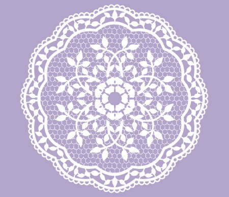 Vintage lace round ornament. Vector illustration.