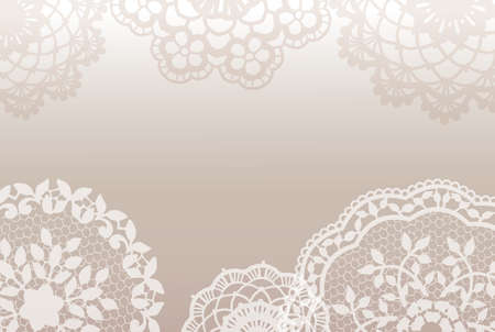 Vintage lace doily background. Vector illustration.のイラスト素材
