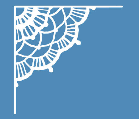 Vintage lace corner element. Vector illustration.のイラスト素材